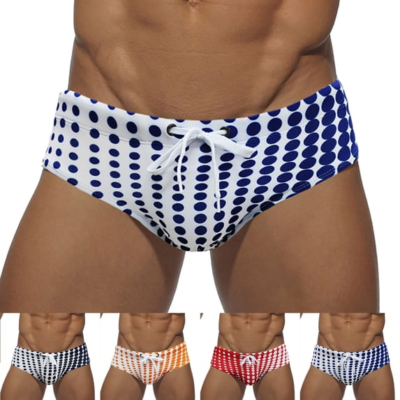 Frnrwgo Mens Swim Underwear Low Rise Drawstring Quick Dry Breathable Lightweight Summer Active Swim Briefs