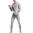 thumbnail image 1 of Frnrwgo Mens Thermal Underwear Set Cotton Crew Neck Long Sleeve Soft Breathable Base Layer Top Bottom for Winter Cold Weather, 1 of 4