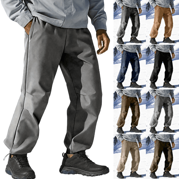 Frnrwgo Mens Winter Snow Pants Waterproof Windproof Soft Fleece Lined -20°C Extreme Warm with Deep Pockets
