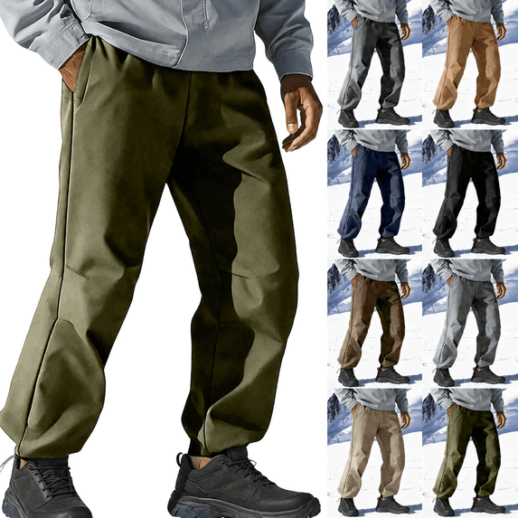 Frnrwgo Mens Winter Snow Pants Waterproof Windproof Soft Fleece Lined -20°C Extreme Warm with Deep Pockets