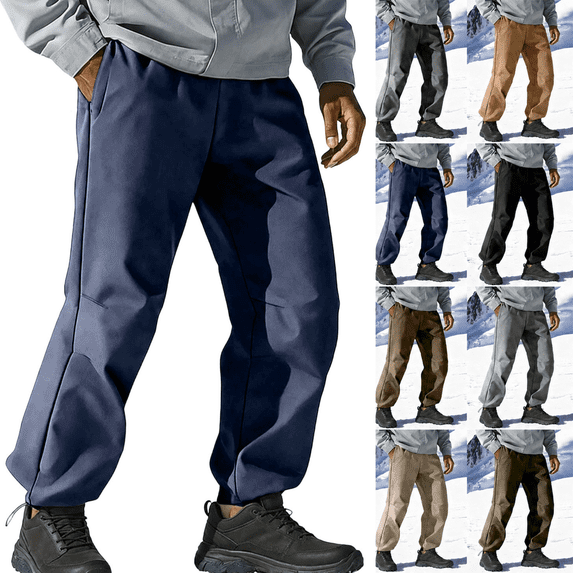 Frnrwgo Mens Winter Snow Pants Waterproof Windproof Soft Fleece Lined -20°C Extreme Warm with Deep Pockets