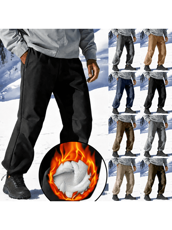 Mens Winter Snow Pants Waterproof Windproof Soft Fleece Lined -20°C Extreme Warm with Deep Pockets