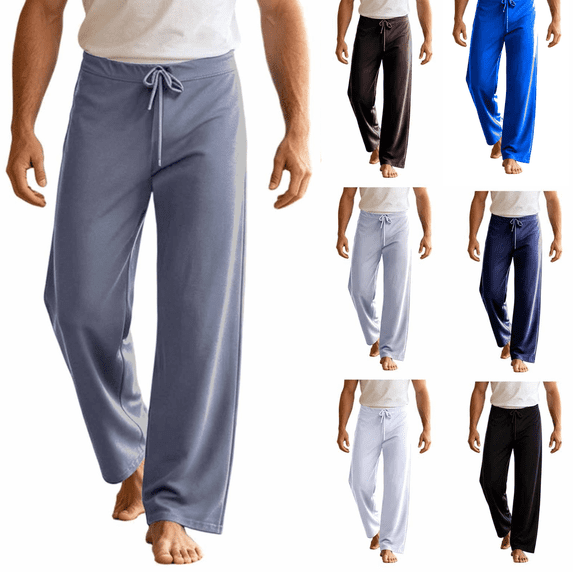 Frnrwgo Mens Yoga Pants Wide Leg Breathable Soft for Gym Running Workout