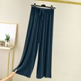 thumbnail image 1 of Frnrwgo Solid Color Pajama Pants for Women, Soft Loose Lounge Sleep Bottoms, Elastic Waist Comfy Casual Trousers, 1 of 5