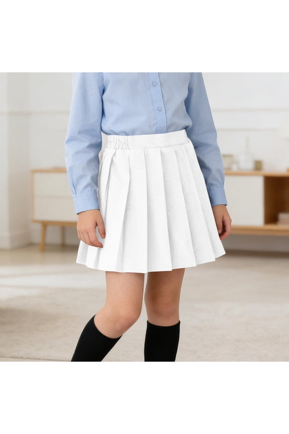 Summer Mini Skirts for Girls Pleated Elastic Waisted Casual Trendy School Skirts Size 2-16Y