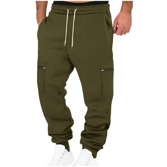 Frnrwgo Sweatpants for Men with Pockets Outdoor Comfortable Breathable Elastic Waist Trousers Fall Winter Casual Solid Color Jogger Pants for Jogging,Workout,Running