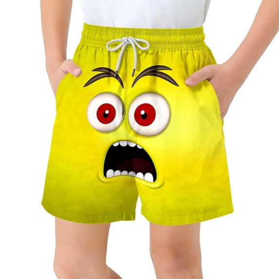 Frnrwgo Swim Trunks for Boys Breathable Lightweight Printed Drawstring Elastic Waist Youth Boys Summer Casual Shorts