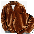 thumbnail image 1 of Frnrwgo Velvet Sweatshirt for Men Shiny Quarter Zip Stand Collar Long Sleeve Loose Fit Fall Winter Casual Party Top, 1 of 9