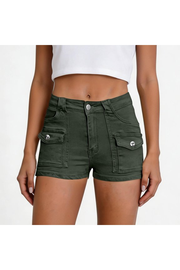 Women Shorts Summer Botton High Waisted Casual Trendy Going Out Mini Short with Pockets