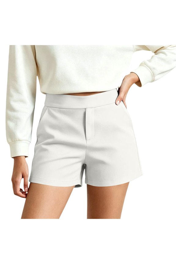 Women Shorts Summer High Waisted Solid Color Trendy Soft Going Out Mini Short with Pockets