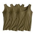 thumbnail image 1 of Frnrwgo Womens 3-Pack Tank Tops with Built-in Bra, Solid Color Yoga Sleepwear Vest, Casual Comfort Pullover Camisole, 1 of 3