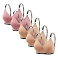 thumbnail image 1 of Frnrwgo Womens Bras, 5-Pack Bandeau Soft Cup Bra, No Wire Comfy Letter Print Bras, 1 of 2