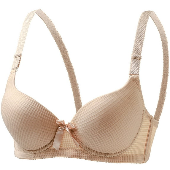 Frnrwgo Womens Bras Basic Underwire Wire Bra Comfort Simple Solid Color Daily Bras