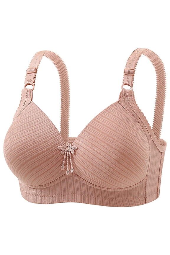 Womens Bras, Simple Solid Color Wireless Bra, Soft Cup Plus Size Comfy Bras