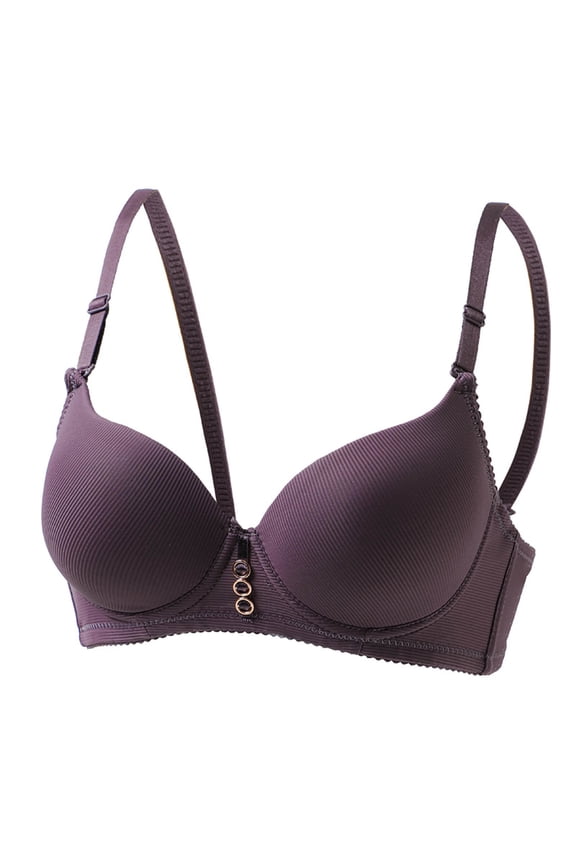 Womens Bras Thin Cup Underwire Wire Bra Comfortable Simple Solid Color Daily Wear