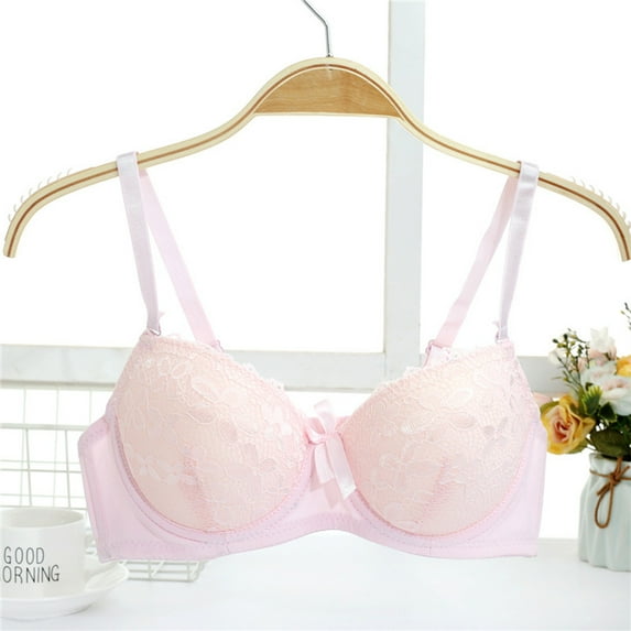 Frnrwgo Womens Solid Color Bras, Lace Minimizer Push up Bra, Plus Size Comfy Bras