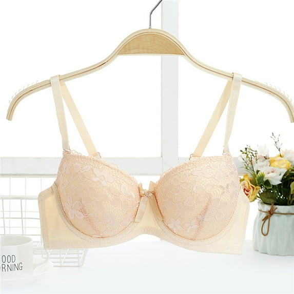 Frnrwgo Womens Solid Color Bras, Lace Minimizer Push up Bra, Plus Size Comfy Bras