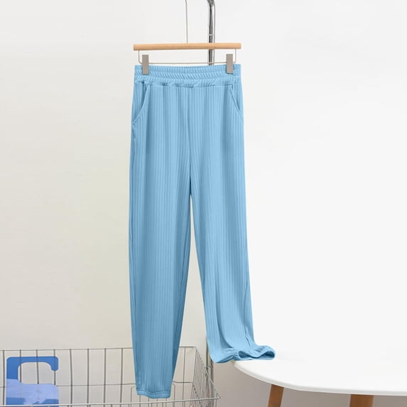 Frnrwgo Womens Solid Color Pajama Pants, Lightweight Spring Summer Lounge Bottoms, Elastic Waist Comfy Casual Sleep Trousers