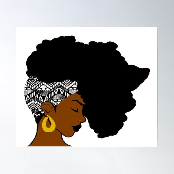 Fro African B&W Poster Wall Art, Modern Wall Decor For Living Room Bedroom, 24x36 UNFRAMED