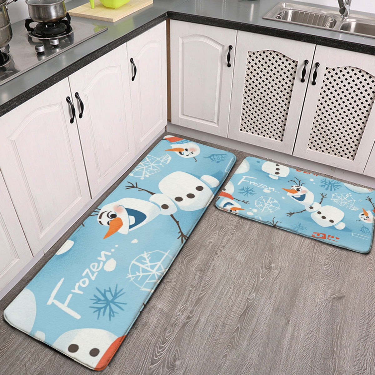 Fro×zen Flannel Kitchen Mat Suitable for Home Decoration