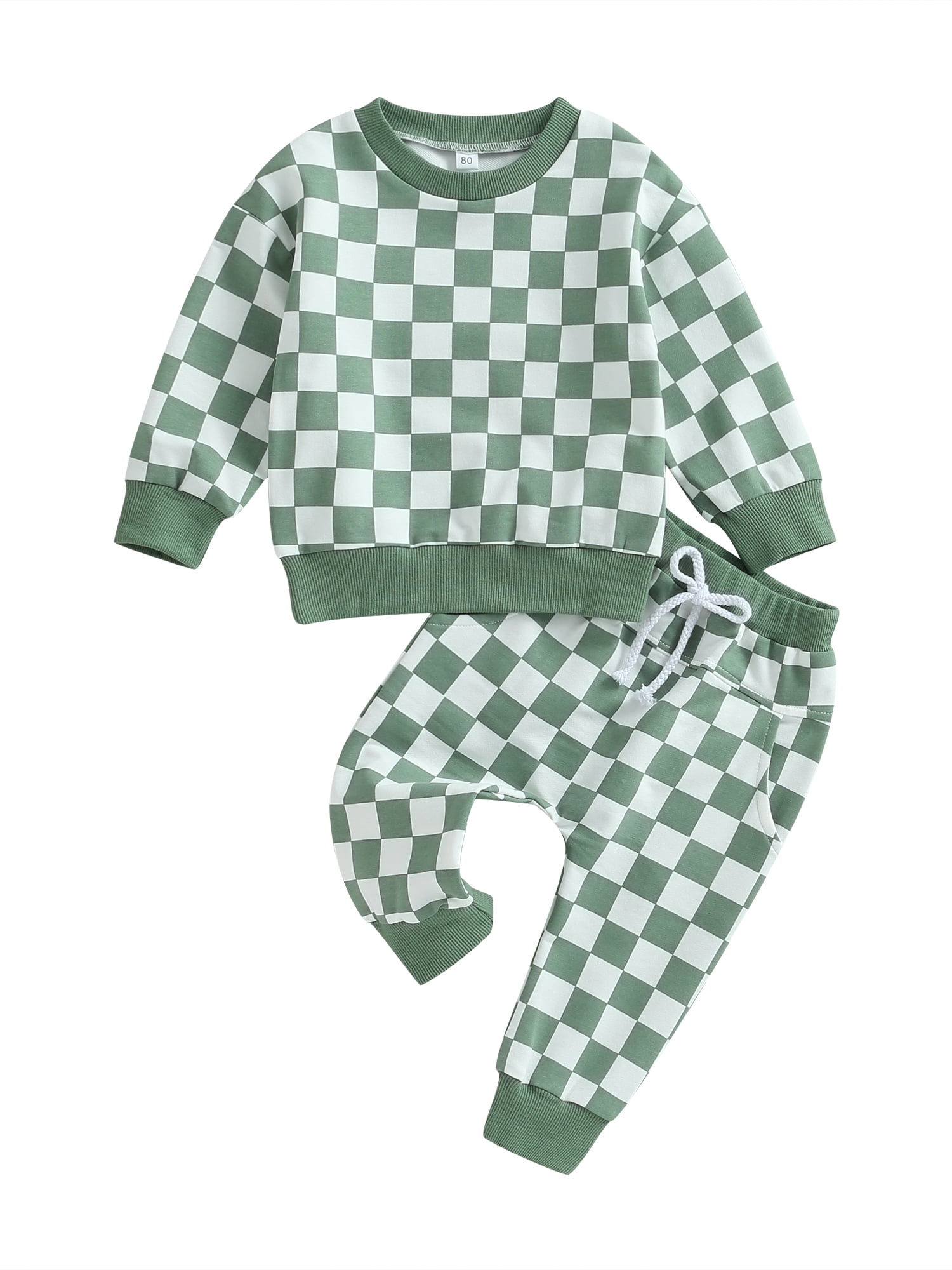 Frobukio Toddler Baby Girls Boys Checkerboard Outfits Plaid Long Sleeve