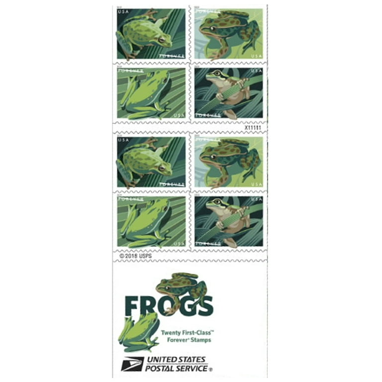 Frogs Forever Postage Stamps US First Class Postage Book of 20