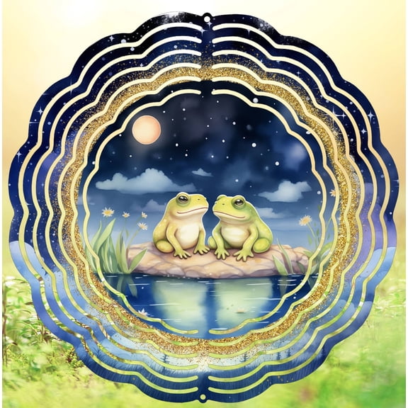 Frog 10-Inch Wind Spinner, Cute Outdoor Garden Yard Décor