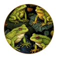 thumbnail image 1 of Frog 6PCS Round Microfiber Leather Coasters – Set of 6 Drink Coasters, 11x11 cm/4.3x4.3 in, Absorbent Coaster for Home and Kitchen, 1 of 6