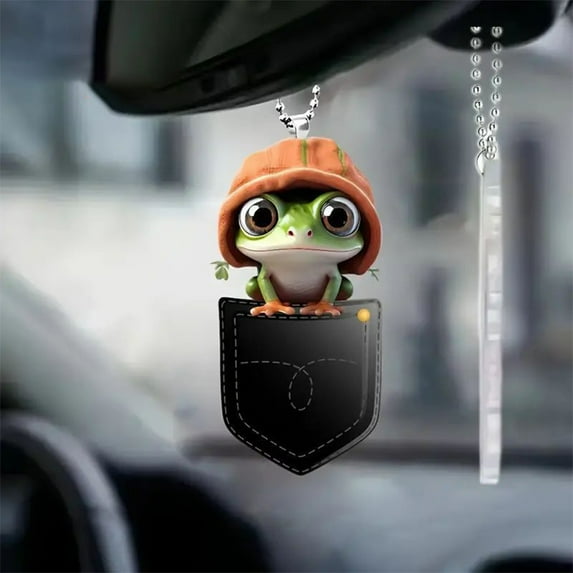 Frog Acrylic Pendant Under 5 ! Yannianjz Themed Car Ornament Rearview Mirror Decor Car Accessory Flat Pendant Lightweight Durable Automotive Decoration Frog Design for Car Interior Gift