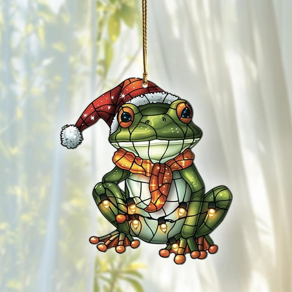 Frog Acrylic Suncatcher, Frog Ornaments, Frog Decor, Frog Gifts For Women Men, Frog Sun Catcher For Window Hanging, Frog Christmas Decor