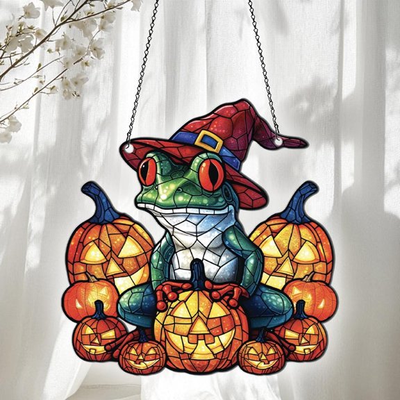 Frog Acrylic Suncatcher Window Hanging, Frog Ornaments, Frog Decor, Frog Gifts For Women Men, Frog Halloween Decor