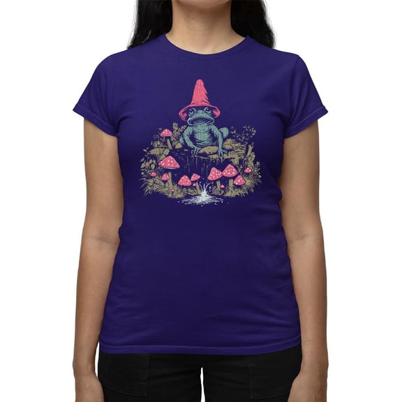 Frog And Mushroom Graphic Shirt T-shirt Color Women's