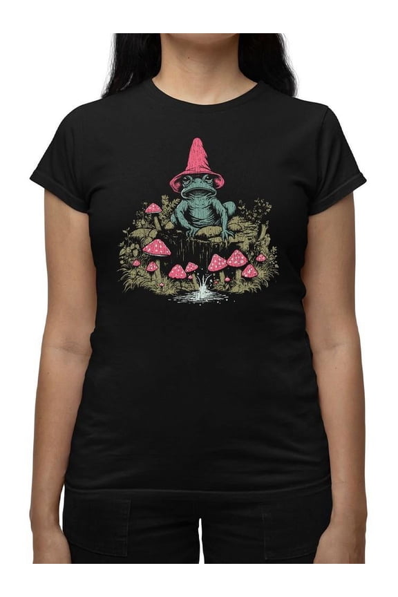 Frog And Mushroom Graphic Shirt T-shirt Women's