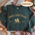 thumbnail image 1 of Frog And Toad  Embroidered Sweatshirt, Classic Book Sweatshirts, Cottagecore Aesthetic Shirt, Funny Frog Hoodie, Man I Love Frog Shirt, 1 of 4