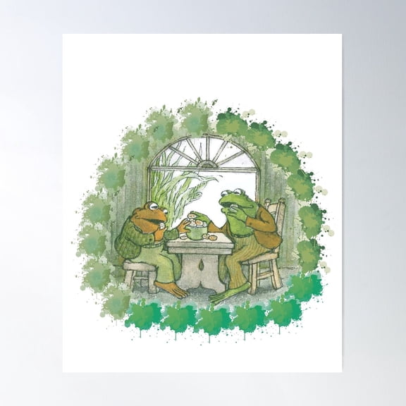 Frog And Toad On Table Poster Wall Art Modern Wall Decor For Living Room Bedroom