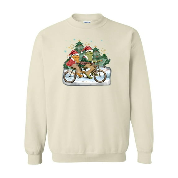 Frog And Toad Riding A Bike Funny Christmas Book Gift Sweatshirt