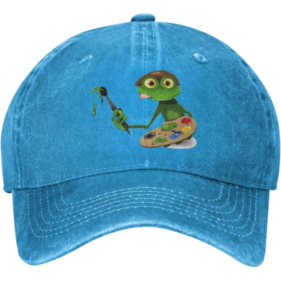 Frog Artist Vintage Distressed Adjustable Washed Denim Low Profile Mens Dad Trucker Hat Baseball Ball Cap for Men