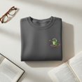 thumbnail image 1 of Frog Astronaut Telescope Embroidered Sweatshirt, Cute Space Animal Lover Crewneck, Frog Meme Jumper, Space Gift, 1 of 4