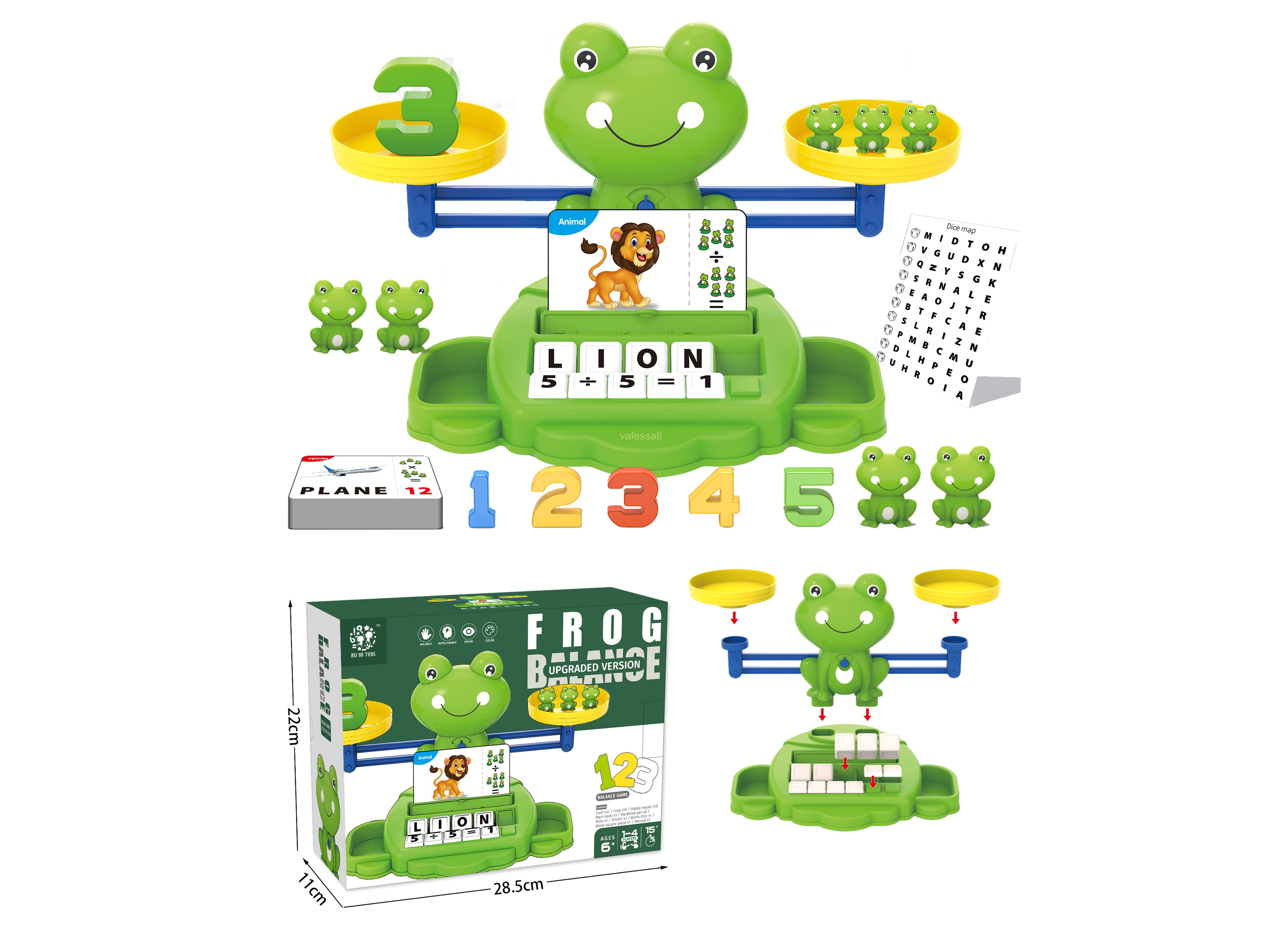 Frog Balance Counting Toys 69 pcs for Kids 3 in 1, Learning & Education Toys Gift for for Toddlers Boy Girl Age 3 4 5 Years Old by VALESSATI.