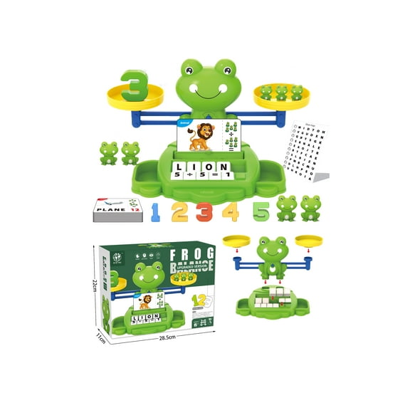 Valessati Frog Balance Counting Toy Set for Kids Ages 3 to 6 - 69 Pieces STEM Mathematics Educational Learning