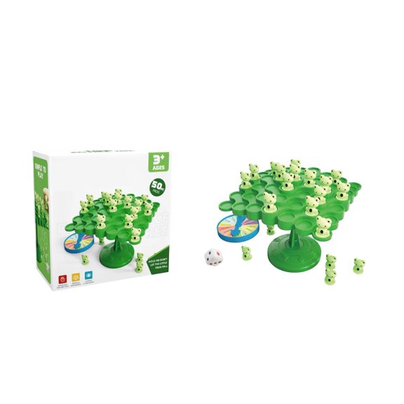 Frog Balance Tree Game - Frog Stacking Family Board Game for Counting & Balance, Fine Motor Skills, Interactive Party Fun