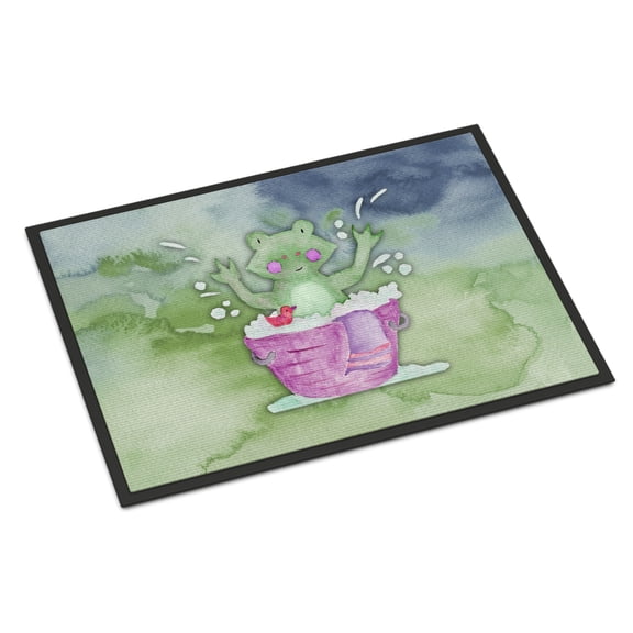 Frog Bathing Watercolor Doormat 18x27