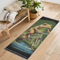 thumbnail image 1 of Frog Bike Flowers Leaves Runner Rug Machine Washable Area Rugs Carpet Non Slip Entryway Mat for Bedroom Entryway Front Door, 1 of 7