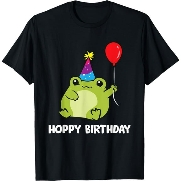 Frog Birthday Present Happy Birthday Cute Frog Unisex T-Shirt for Men Women Kids Toddler