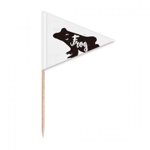 Frog Black And White Animal Toothpick Triangle Cupcake Toppers Flag