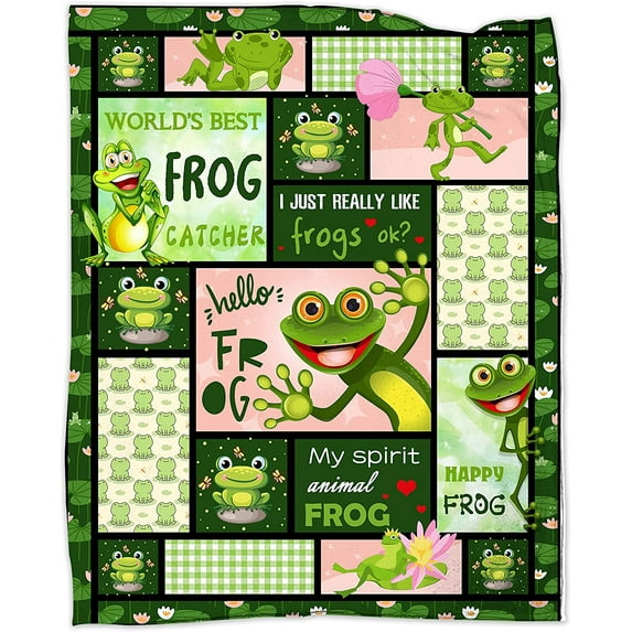 Frog Blanket Gift for Frog Lover,Frog Flannel Throw Blanket Halloween Christmas Birthday Gift