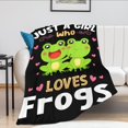 thumbnail image 1 of Frog Blanket Just A Girl Who Loves Frogs Super Soft Fluffy Warm Cozy Lightweight Fleece Frog Gifts Blanket for Adults Kids Home Decor Blanket for Couch Bed Living Room Office Camping 60"x80", 1 of 5