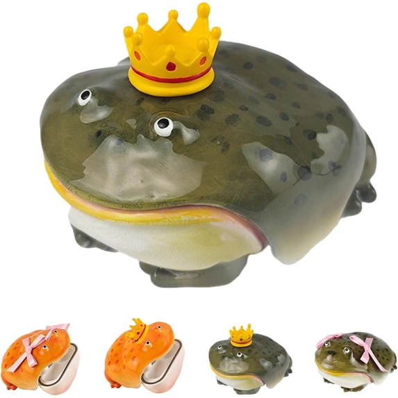 Frog Bluetooth Earbuds Case for AirPods, Cute Frog Design with 3D Cartoon Character Styles Protective Anti-Scratch Hard Cover for Daily Use and Gifts (Green with Crown, for AirPods 4)