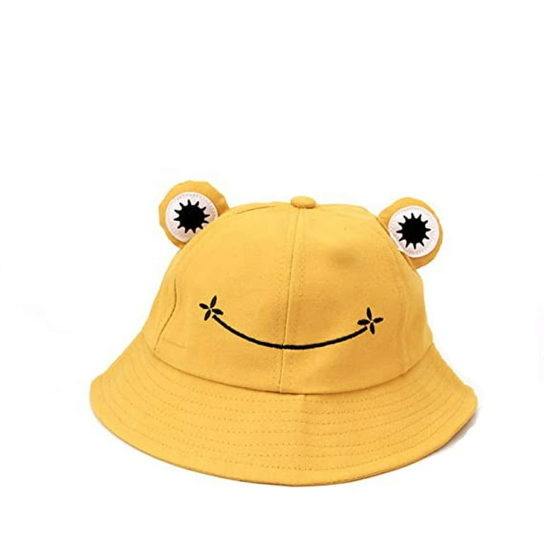 Summer Cotton Cute Frog Bucket Hat Men Women Outdoor Foldable