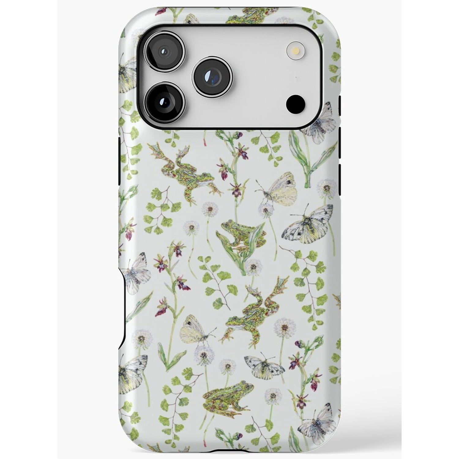 Frog, Butterfly and Wildflower Tough iPhone Case, Polycarbonate and TPU ...